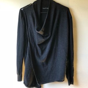 All Saints Black/Grey Sweater w/ zipper sz. 4.
